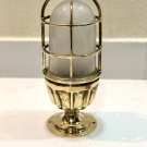 Nautical Antique Marine Solid Brass Mount Ship Bulkhead Passageway Ceiling Light With White Glass