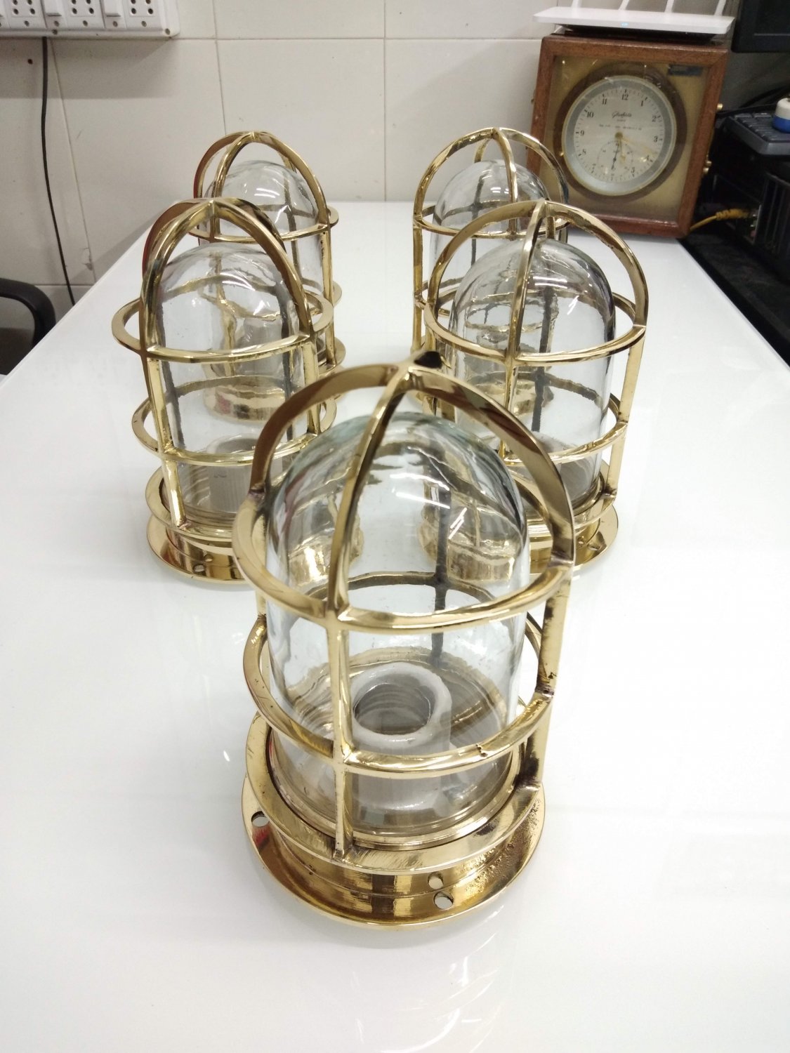Nautical New Marine Brass Ship Passageway Bulkhead Light 5 Pieces