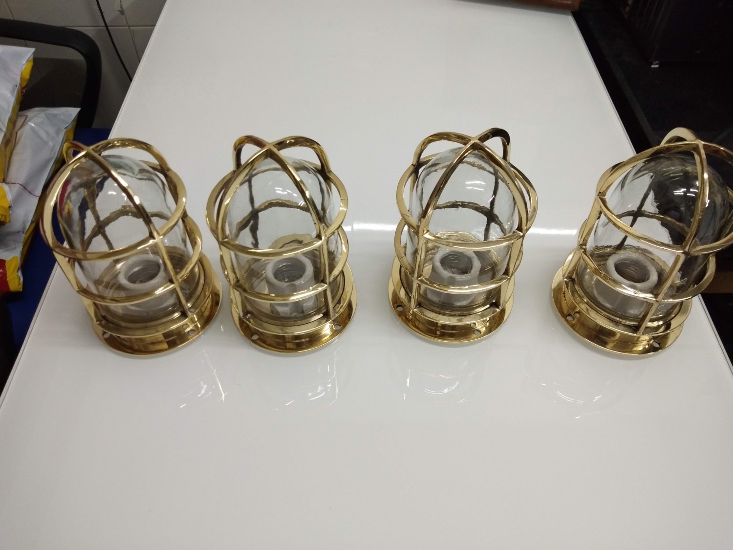 Nautical New Marine Brass Ship Passageway Bulkhead Light 4 Pieces