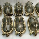 New Brass Original Ship Nautical Antique Wall Marine Passageway Oval Light 10 Pieces