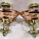 Nautical Vintage Style Hanging Cargo Bulkhead Brass & Copper Shade New light 2 Pieces