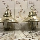 Nautical Marine Solid Brass Passageway Bulkhead Pendant Ship Cargo Light with Shade 2 Pieces
