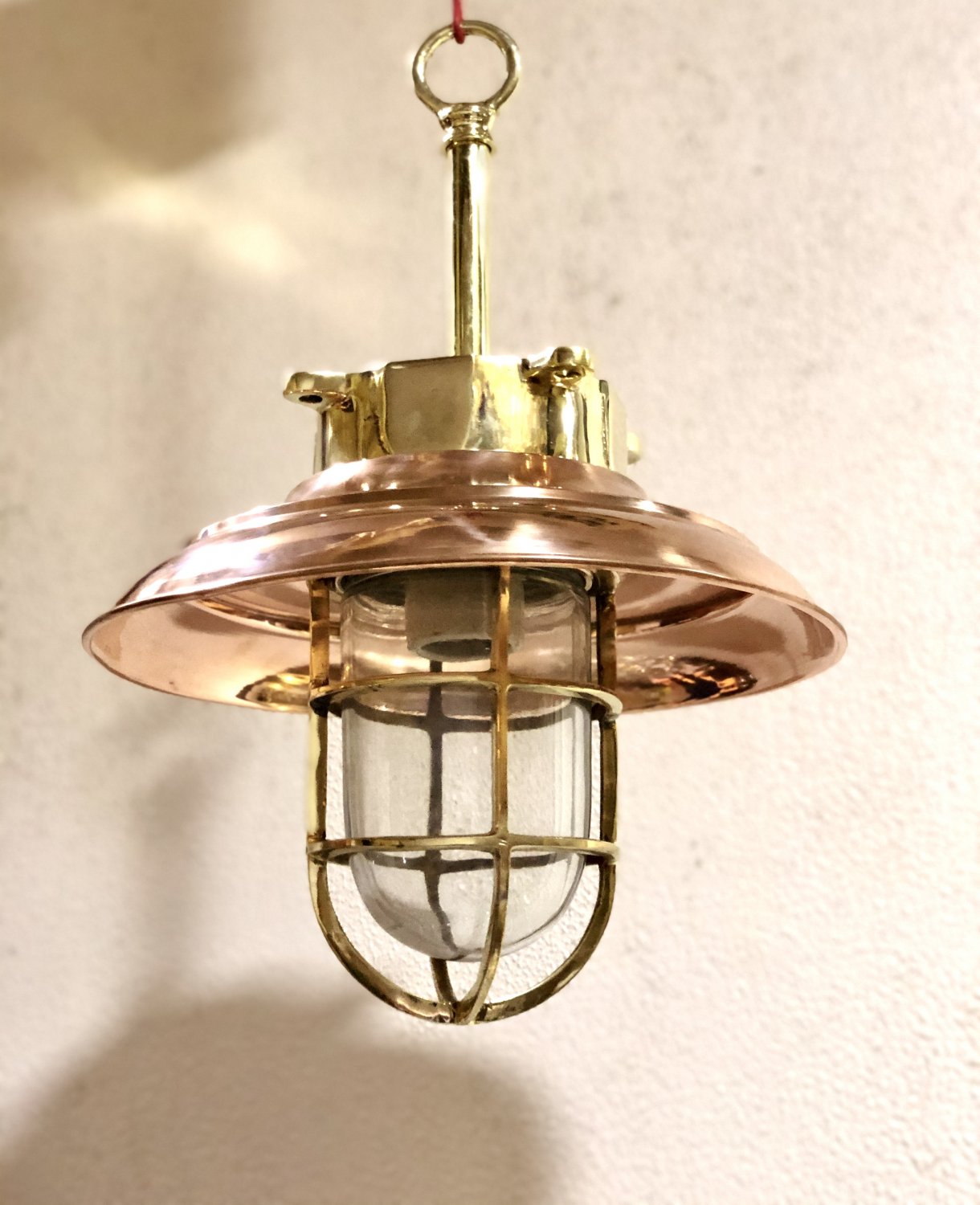 New Nautical Marine Brass Hanging Cargo Ship Pendant Light With Copper Shade