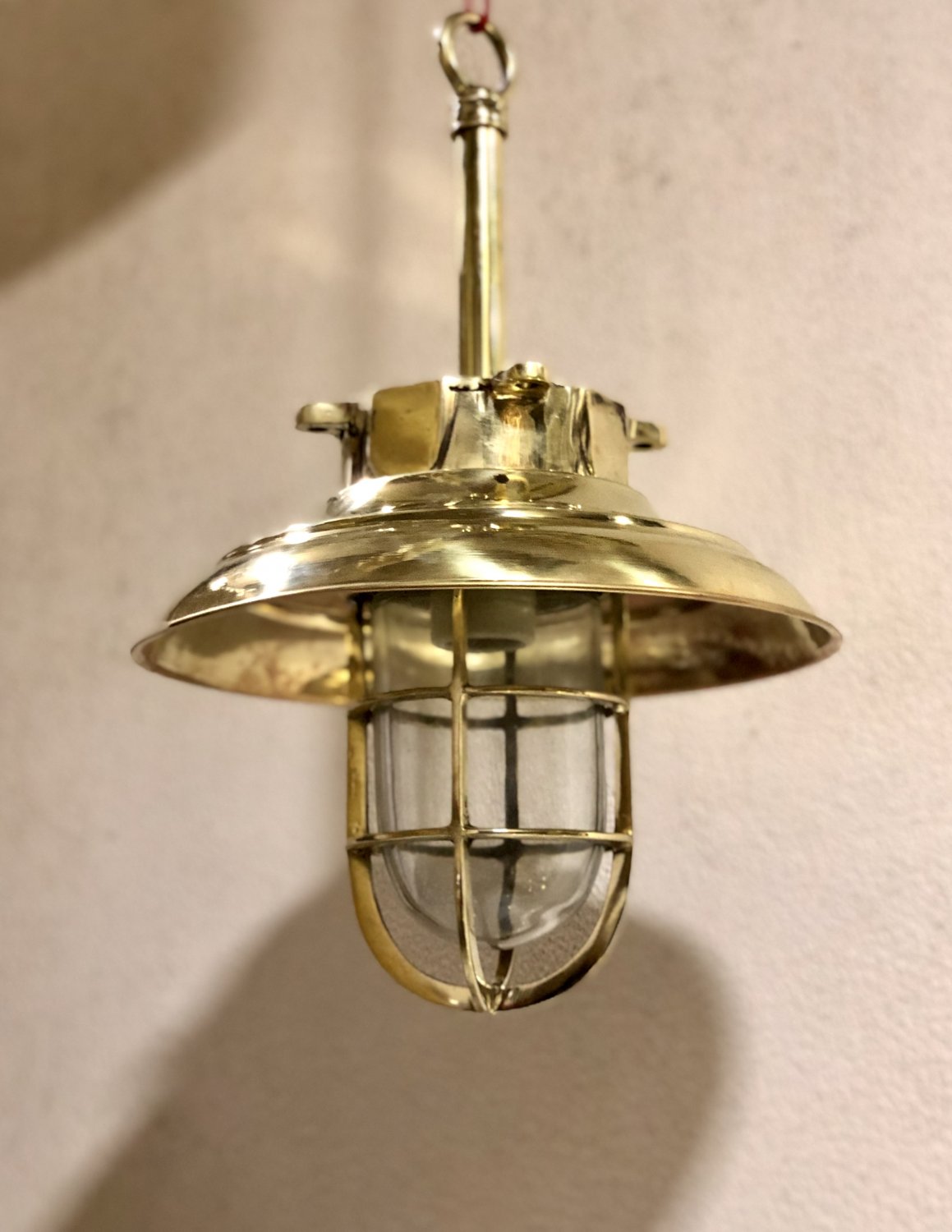 New Nautical Marine Hanging Cargo Brass Ship Pendant Light With Shade
