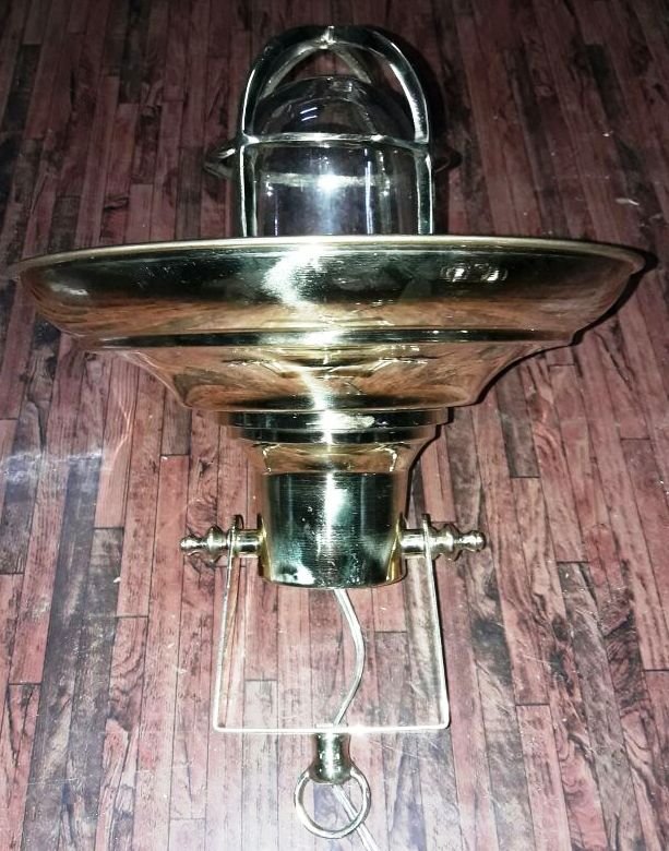 Nautical Ship Marine New Solid Brass Hanging Cargo Pendant Light With Shade 1 Piece