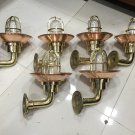 New Antique Brass Bulkhead Light Nautical Wall Sconces Light With Shade 6 Pieces