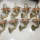New Antique Brass Bulkhead Light Nautical Wall Sconces Light With Shade 8 Pieces