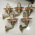 New Antique Brass Bulkhead Light Nautical Wall Sconces Light With Shade 5 Pieces