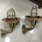 New Antique Brass Bulkhead Light Nautical Wall Sconces Light With Shade 2 Pieces