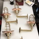 Nautical Marine Ship New Modern Solid Mount Swan Brass Bulkhead Light 4 Pieces