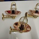 Nautical Bulkhead New Small Brass Passageway Ship Bulkhead Light & Brass Shade 3 Pieces