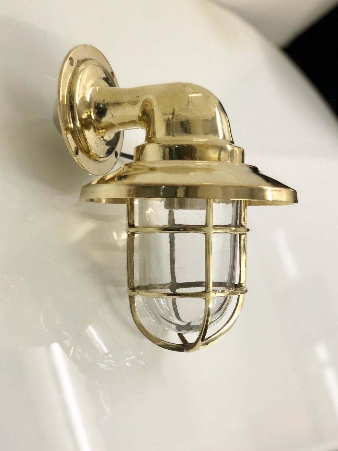 Nautical Bulkhead New Brass Wall Passageway Ship Light With Shade 1 Piece