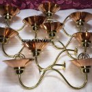 Reclaimed Old Long Curve Neck Solid Brass Passageway Nautical Swan Light With Copper Shade 10 Pieces