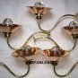 Reclaimed Old Long Curve Neck Solid Brass Passageway Nautical Swan Light With Copper Shade 5 Pieces
