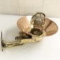 Antique Old Marine Ship Calm Brass Passageway Nautical Sconce Light With Copper Shade 3 Pieces