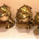 Antique Old Salvage Nautical Ship Brass Pendant/Mount Cargo Spot Light Japan 4 Pieces