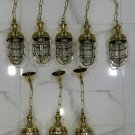 Nautical Ship Marine New Solid Brass Hanging Cargo Pendant Light 8 Pieces