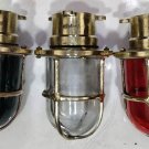 NAUTICAL SHIP MARINE OLD SOLID BRASS WALL SWAN PASSAGEWAY BULKHEAD LIGHT 3 PIECES