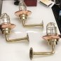 Nautical New Marine Brass Ship Passageway Bulkhead Light With Copper Shade 3 Piece
