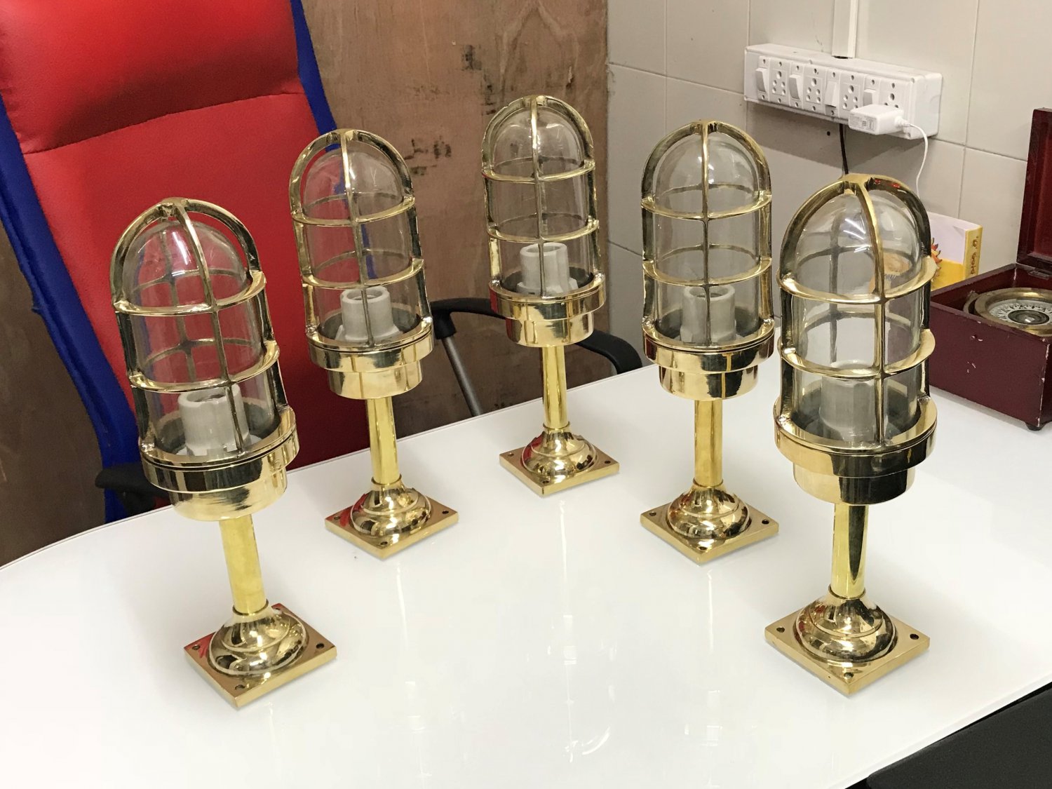 Vintage Style New Nautical Marine Mount Brass Bulkhead Light 5 Pieces