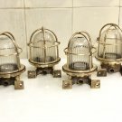 New Antique Nautical Marine Swan Neck Solid Brass Wall Art Deco Outdoor Light 4 Pieces