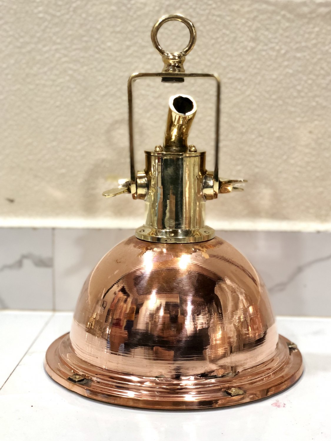 Nautical New Marine Copper And Brass Ship Hanging Cargo Pendant Spot Light 1 Piece