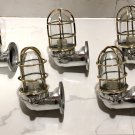 New Japanese Naval Patt Aluminum Swan Neck Wall Light – Brass Cage 5 Pieces