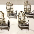 New Japanese Naval Patt Aluminum Swan Neck Wall Light – Brass Cage 4 Pieces