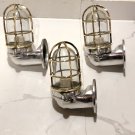 New Japanese Naval Patt Aluminum Swan Neck Wall Light – Brass Cage 3 Pieces