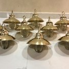 Nautical Marine Solid Brass Passageway Bulkhead Pendant Ship Light with Shade 9 Pieces