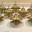 Nautical Marine Solid Brass Passageway Bulkhead Pendant Ship Light with Shade 8 Pieces