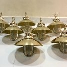 Nautical Marine Solid Brass Passageway Bulkhead Pendant Ship Light with Shade 7 Pieces