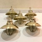 Nautical Marine Solid Brass Passageway Bulkhead Pendant Ship Light with Shade 5 Pieces