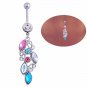 Multi Color Crystals Navel Belly Button Ring
