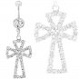 Crystal Cross Navel Belly Button Ring Clear
