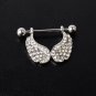 Pair ~ Angle Wings Crystals Nipple Bars