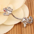 Wa1king Gecko W/ Red Eyes Navel Belly Ring