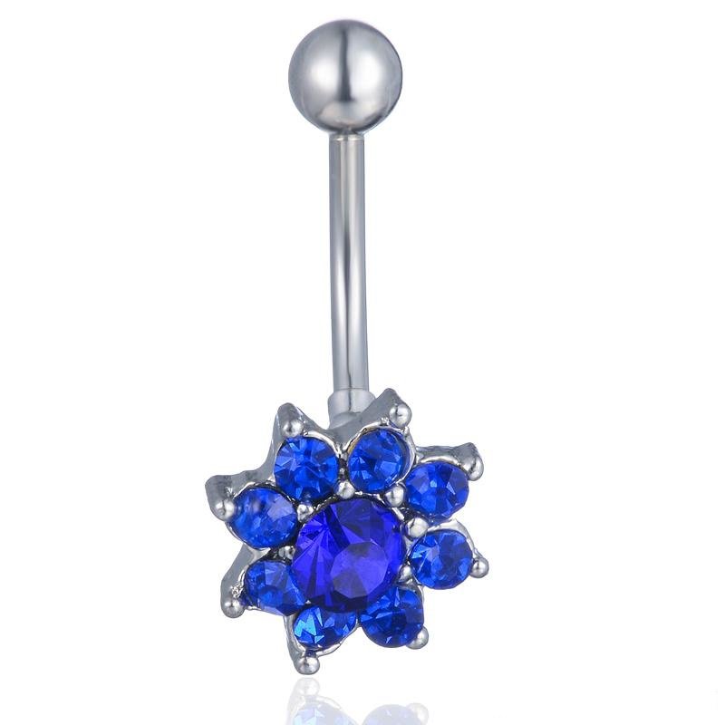 Colorful Flower Burst Navel Belly Ring 4 Colors Available