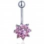 Colorful Flower Burst Navel Belly Ring ~ 4 Colors Available