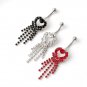 Dangling Heart Crystals Navel Belly Button Ring ~ 5 Colors Available