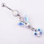 Butterfly & Flower Crystal Navel Belly Button Ring 4 Colors Available