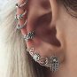 8-Ear Drop Hoop W/ Cuffs Earring Set