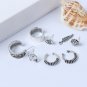 7-Ear Drop Hoop W/ Cuffs Earring Set