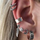 7-Ear Drop Hoop W/ Cuffs Earring Set