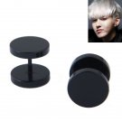 Pair ~ Black Circle Ear Stud Earrings