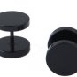 Pair ~ Black Circle Ear Stud Earrings