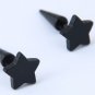 Black Star Ear Stud Earrings