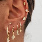 8- Gold Post & Hoop Loop Earrings
