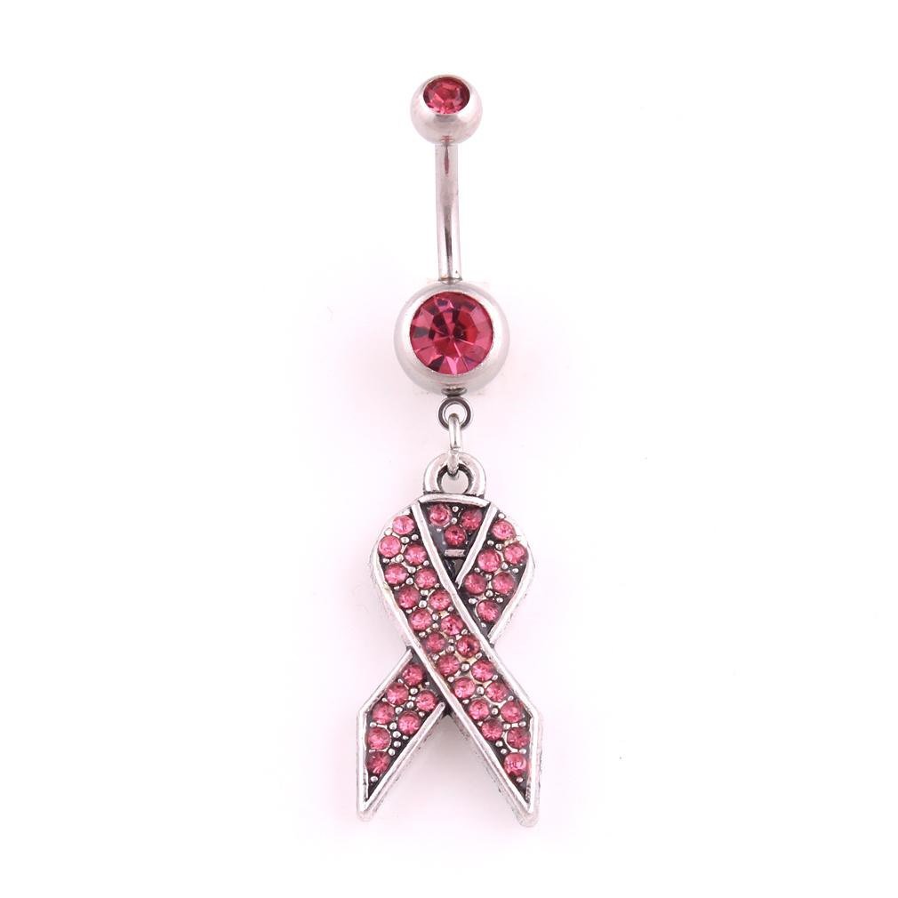 Show Your Support  Breast Cancer Awareness Belly Ring