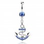 Navy Ships Anchor Navel Ring -2 Colors Available